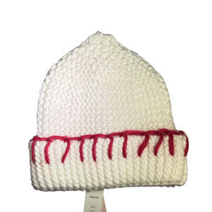 Bloomingdale's Exclusive Women's Aqua Hat Cream with Pink Trim MSRP $58.00